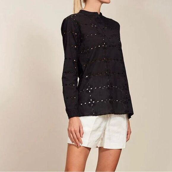 0039 ITALY Juliet Blouse - Black size Large - Picture 2 of 11